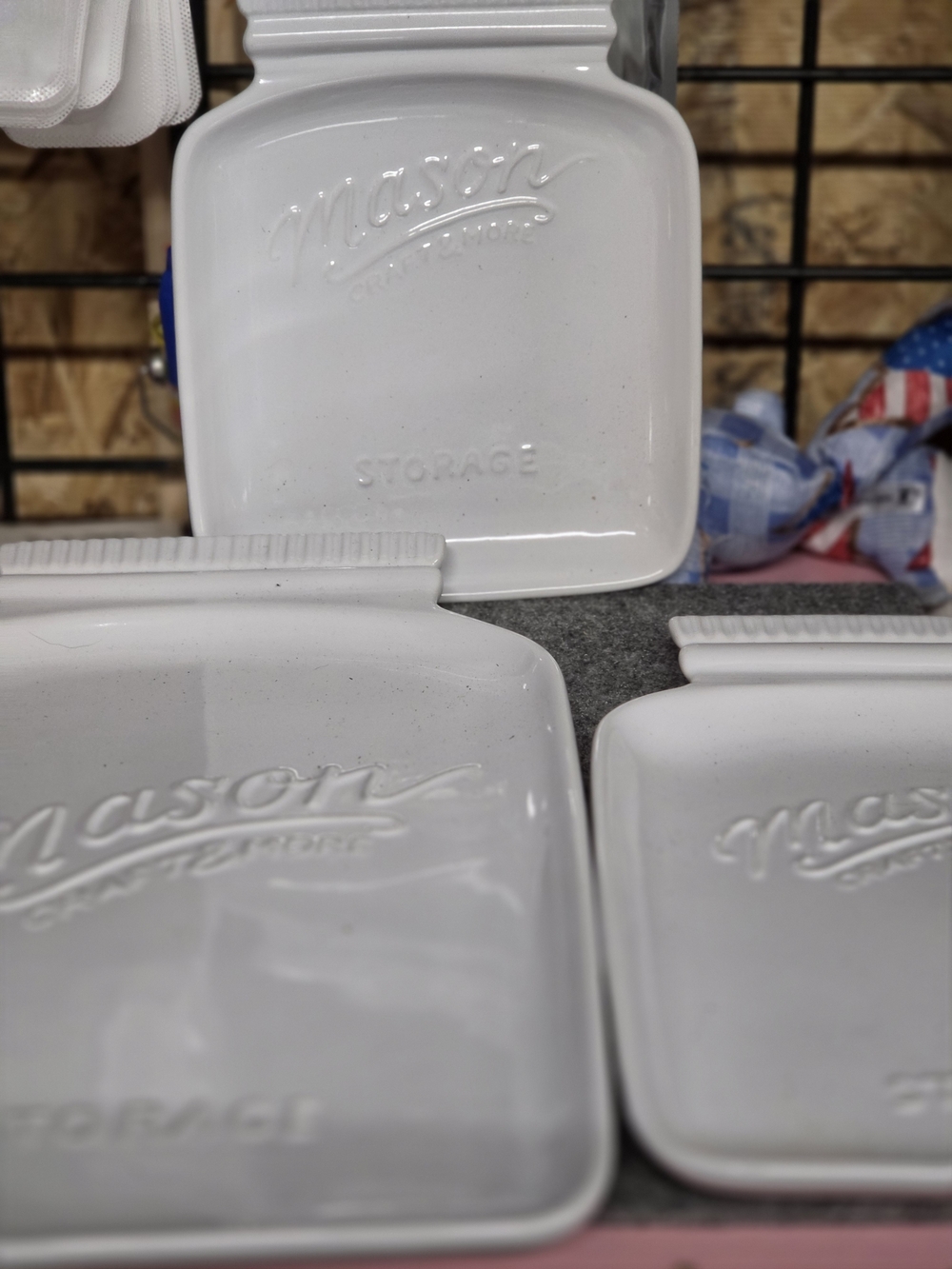 AT -1 Set Of 3 Mason Ceramic Trays 3 Sizes - White